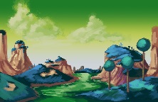 There should've been an image here that showed the planet, but since it can't load I'll just tell you that Namek has blue grass, and green water. 